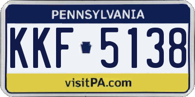 PA license plate KKF5138