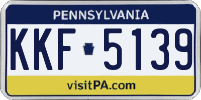 PA license plate KKF5139