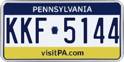 PA license plate KKF5144