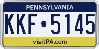 PA license plate KKF5145