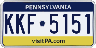 PA license plate KKF5151