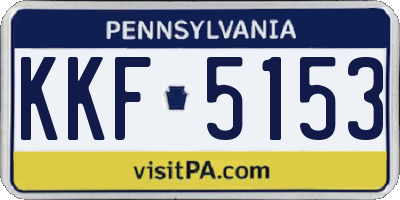 PA license plate KKF5153
