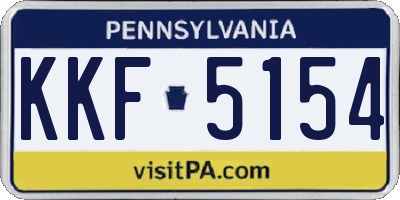 PA license plate KKF5154
