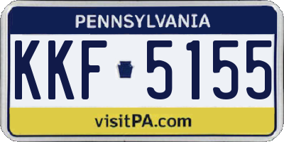 PA license plate KKF5155