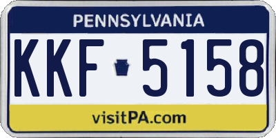 PA license plate KKF5158