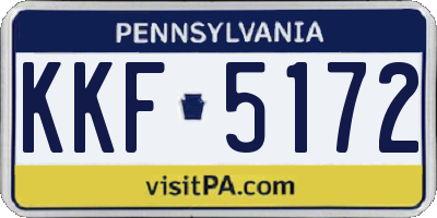 PA license plate KKF5172