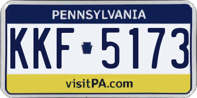 PA license plate KKF5173