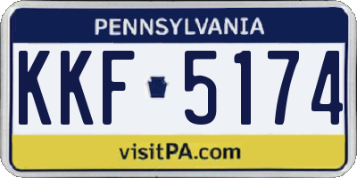 PA license plate KKF5174