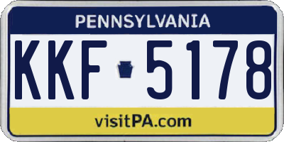 PA license plate KKF5178