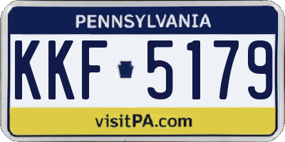 PA license plate KKF5179