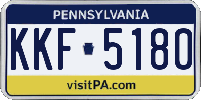 PA license plate KKF5180