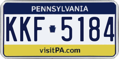 PA license plate KKF5184