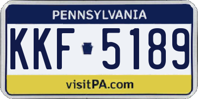 PA license plate KKF5189