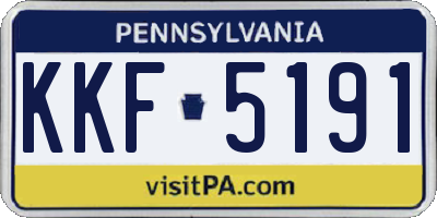 PA license plate KKF5191