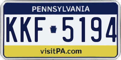 PA license plate KKF5194