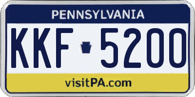 PA license plate KKF5200