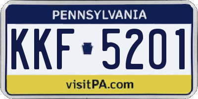 PA license plate KKF5201