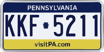 PA license plate KKF5211