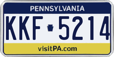 PA license plate KKF5214