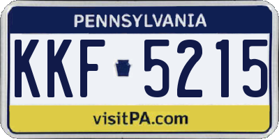 PA license plate KKF5215