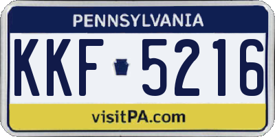 PA license plate KKF5216