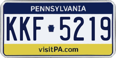 PA license plate KKF5219