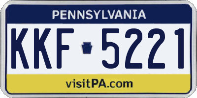 PA license plate KKF5221