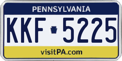 PA license plate KKF5225