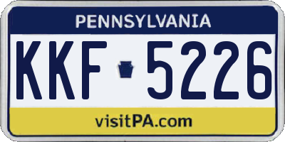 PA license plate KKF5226