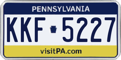 PA license plate KKF5227
