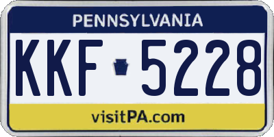 PA license plate KKF5228