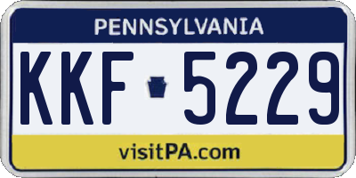 PA license plate KKF5229