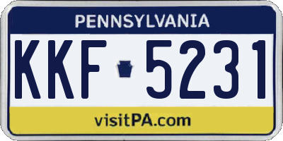 PA license plate KKF5231