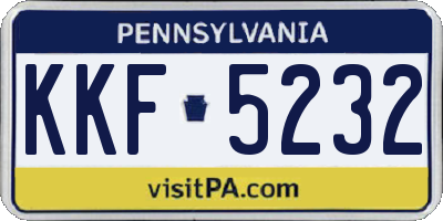 PA license plate KKF5232