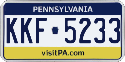 PA license plate KKF5233