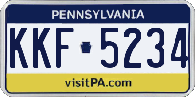 PA license plate KKF5234