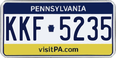 PA license plate KKF5235
