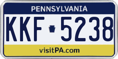 PA license plate KKF5238
