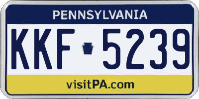 PA license plate KKF5239