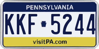 PA license plate KKF5244
