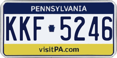 PA license plate KKF5246