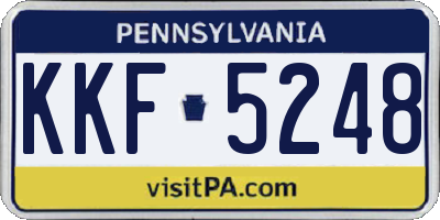 PA license plate KKF5248