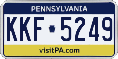 PA license plate KKF5249