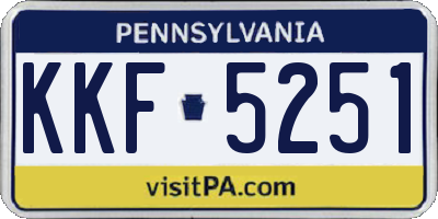 PA license plate KKF5251