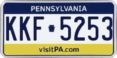 PA license plate KKF5253