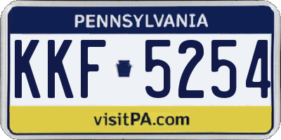 PA license plate KKF5254