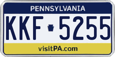 PA license plate KKF5255