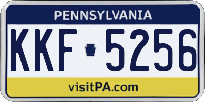 PA license plate KKF5256