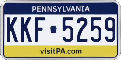 PA license plate KKF5259