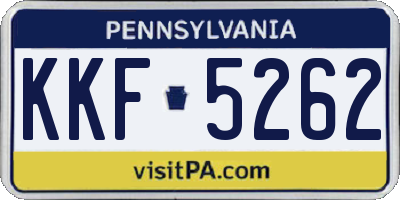 PA license plate KKF5262